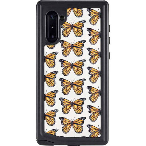Cat Coq Monarch Butterflies Galaxy Note 10 Waterproof Case