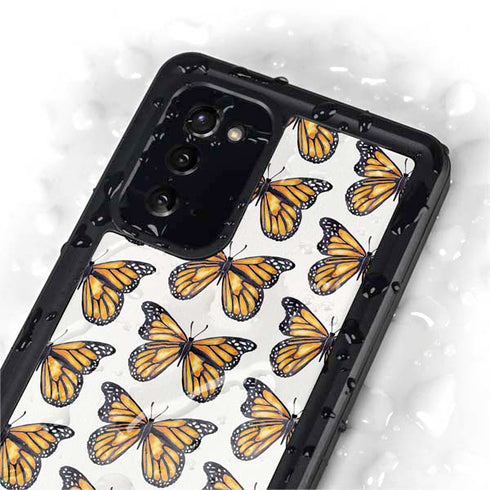 Cat Coq Monarch Butterflies Galaxy Note20 5G Waterproof Case