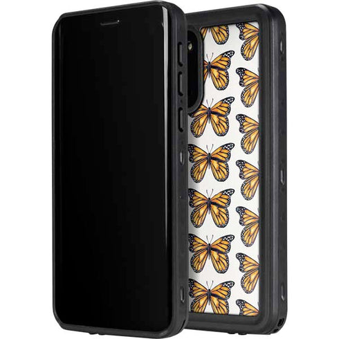 Cat Coq Monarch Butterflies Galaxy S20 Waterproof Case