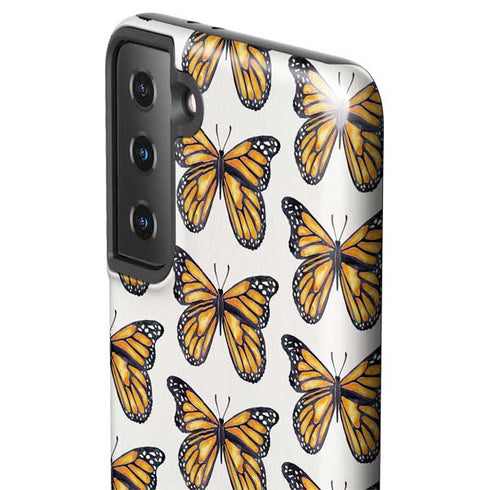 Cat Coq Monarch Butterflies Galaxy S21 FE Pro Case