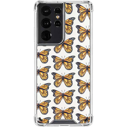 Cat Coq Monarch Butterflies Galaxy S21 Ultra 5G Clear Case