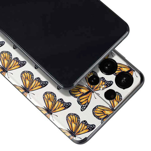 Cat Coq Monarch Butterflies Galaxy S21 Ultra 5G Skin