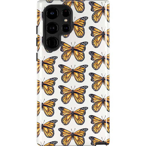 Cat Coq Monarch Butterflies Galaxy S22 Ultra Pro Case