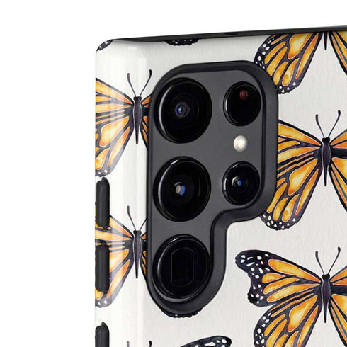 Cat Coq Monarch Butterflies Galaxy S22 Ultra Pro Case