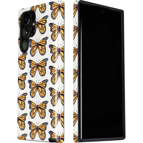 Cat Coq Monarch Butterflies Galaxy S22 Ultra Pro Case