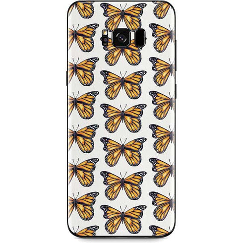 Cat Coq Monarch Butterflies Galaxy S8 Skin