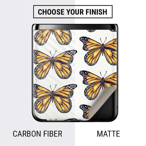 Cat Coq Monarch Butterflies Galaxy Z Flip Skin