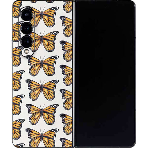Cat Coq Monarch Butterflies Galaxy Z Fold4 5G Skin