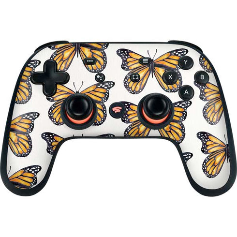 Cat Coq Monarch Butterflies Google Stadia Controller Skin