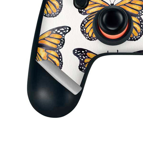 Cat Coq Monarch Butterflies Google Stadia Controller Skin