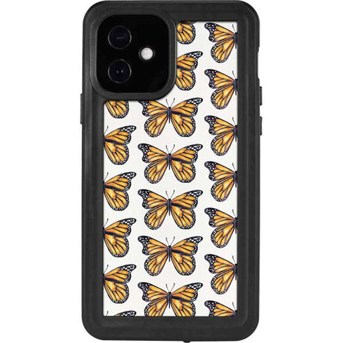 Cat Coq Monarch Butterflies iPhone 12 Waterproof Case