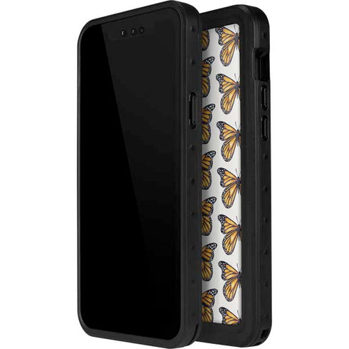 Cat Coq Monarch Butterflies iPhone 14 Pro Waterproof Case