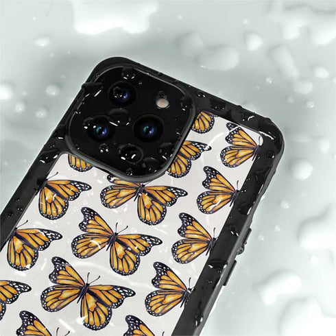 Cat Coq Monarch Butterflies iPhone 14 Pro Waterproof Case