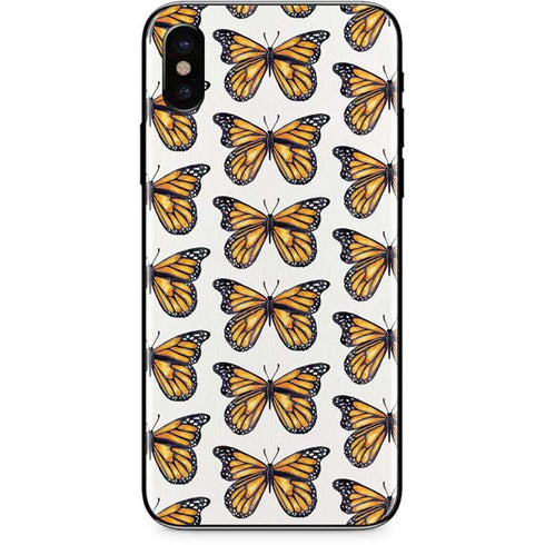 Cat Coq Monarch Butterflies iPhone X Skin