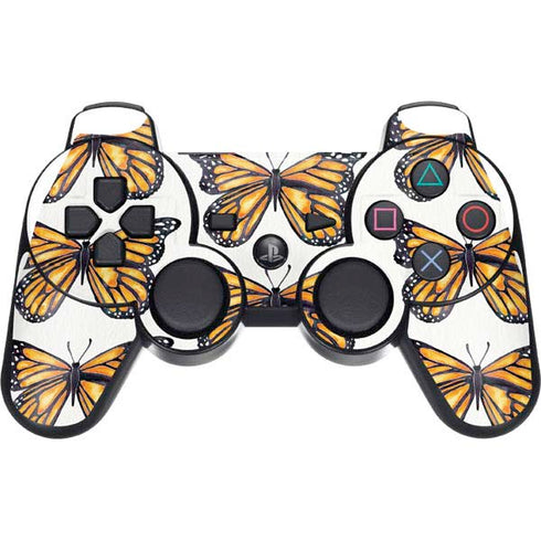 Cat Coq Monarch Butterflies PS3 Dual Shock wireless controller Skin