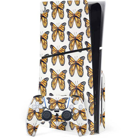 Monarch Butterflies by Cat Coq PS5 Slim Disk Bundle Skin