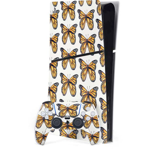 Monarch Butterflies by Cat Coq PS5 Slim Digital Edition Console Skin