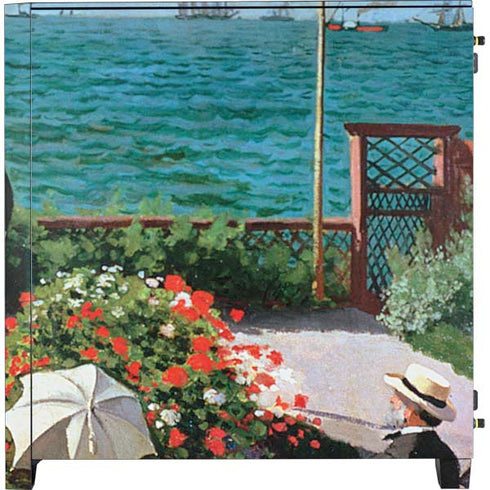 Claude Monet The Terrace at Sainte-Adresse Corsair 4000D Tempered Glass Mid-Tower ATX Case Skin