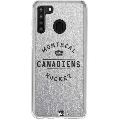 NHL Montreal Canadiens Black Text Galaxy A21 Clear Case