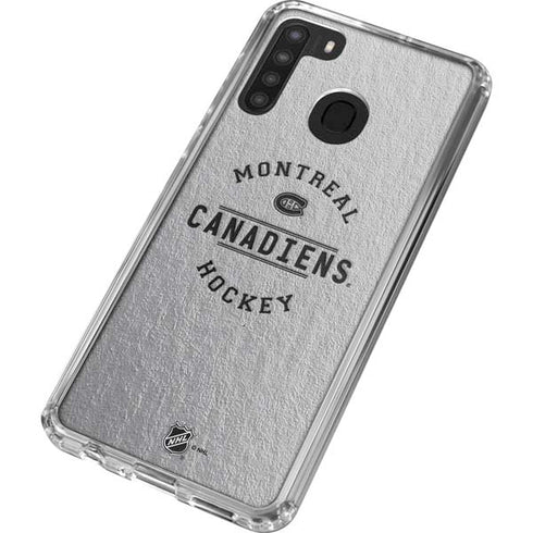 NHL Montreal Canadiens Black Text Galaxy A21 Clear Case