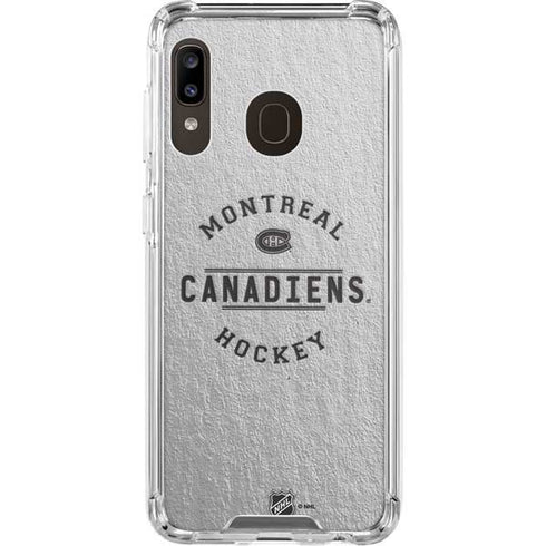 NHL Montreal Canadiens Black Text Galaxy A30 Clear Case