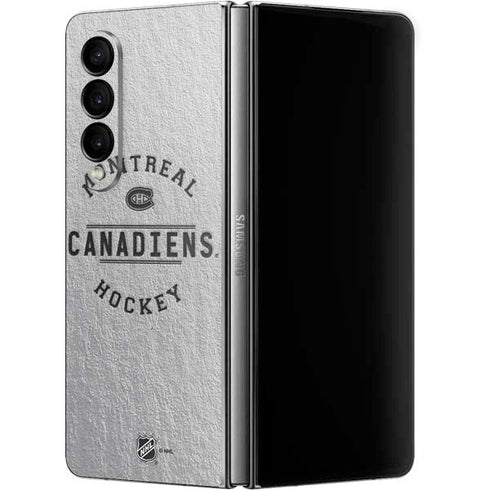 NHL Montreal Canadiens Black Text Galaxy Z Fold4 5G Skin