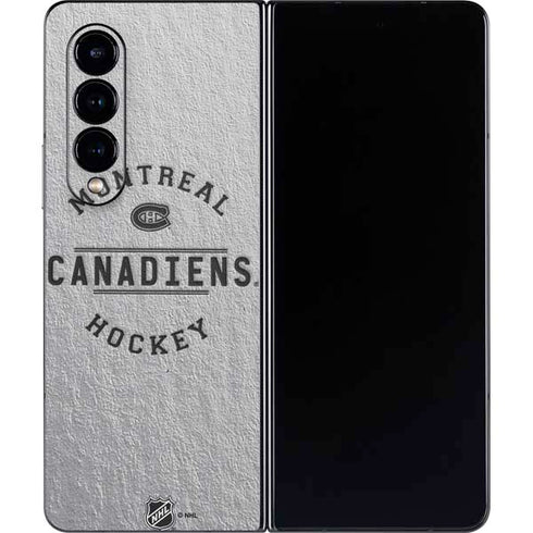 NHL Montreal Canadiens Black Text Galaxy Z Fold4 5G Skin