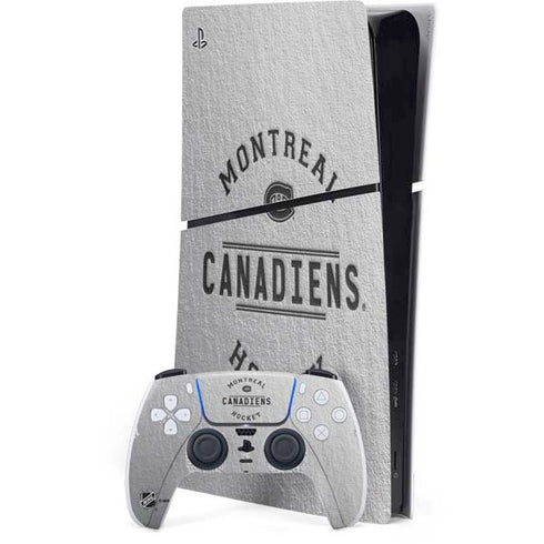 NHL Montreal Canadiens Black Text PS5 Slim Digital Edition Console Skin
