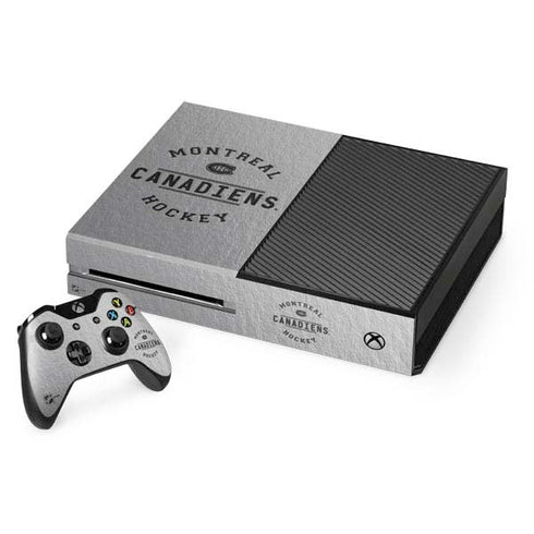 NHL Montreal Canadiens Black Text Xbox One Console and Controller Bundle Skin