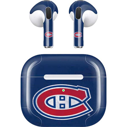 NHL Montreal Canadiens Distressed Apple AirPods (3rd Gen 2021) Skin