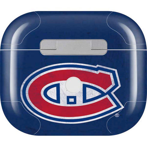 NHL Montreal Canadiens Distressed Apple AirPods (3rd Gen 2021) Skin