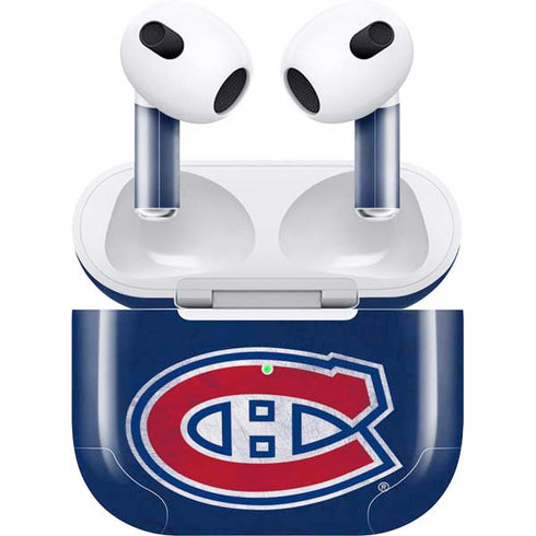NHL Montreal Canadiens Distressed Apple AirPods (3rd Gen 2021) Skin