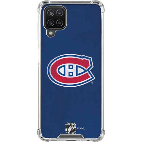 NHL Montreal Canadiens Distressed Galaxy A12 Clear Case