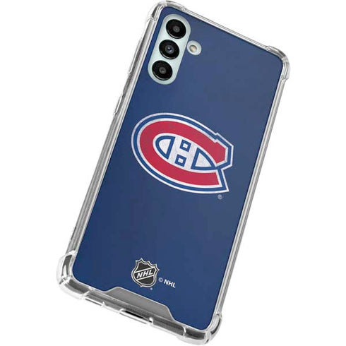 NHL Montreal Canadiens Distressed Galaxy A13 5G Clear Case