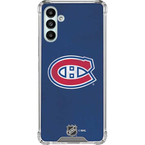 NHL Montreal Canadiens Distressed Galaxy A13 5G Clear Case