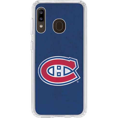 NHL Montreal Canadiens Distressed Galaxy A20 Clear Case