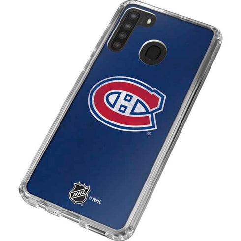 NHL Montreal Canadiens Distressed Galaxy A21 Clear Case