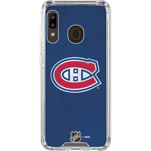 NHL Montreal Canadiens Distressed Galaxy A30 Clear Case