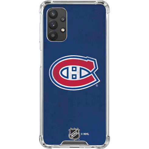 NHL Montreal Canadiens Distressed Galaxy A32 5G Clear Case