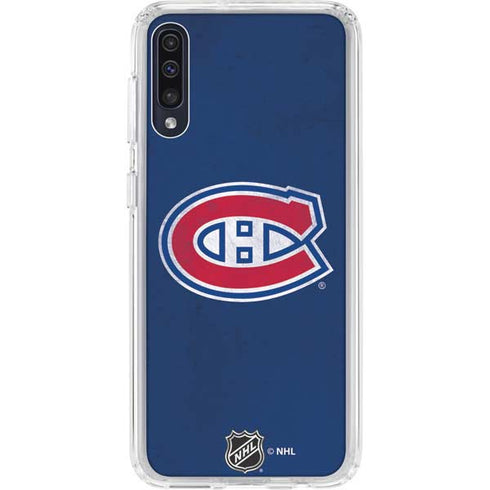 NHL Montreal Canadiens Distressed Galaxy A50 Clear Case