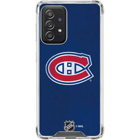 NHL Montreal Canadiens Distressed Galaxy A52 5G Clear Case