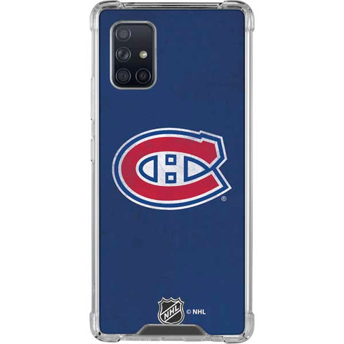 NHL Montreal Canadiens Distressed Galaxy A71 5G Clear Case