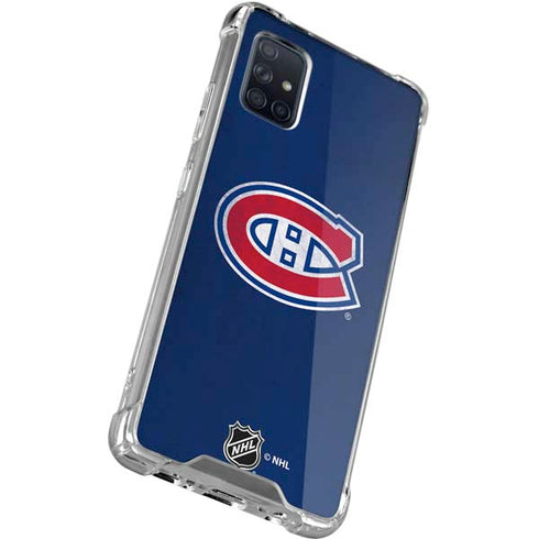 NHL Montreal Canadiens Distressed Galaxy A71 5G Clear Case