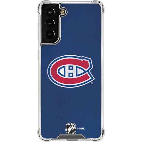 NHL Montreal Canadiens Distressed Galaxy S21 FE Clear Case