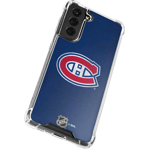 NHL Montreal Canadiens Distressed Galaxy S21 FE Clear Case