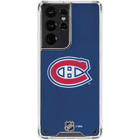 NHL Montreal Canadiens Distressed Galaxy S21 Ultra 5G Clear Case