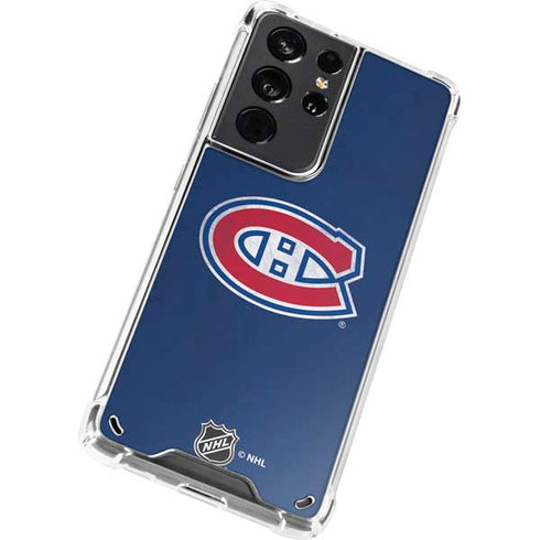 NHL Montreal Canadiens Distressed Galaxy S21 Ultra 5G Clear Case
