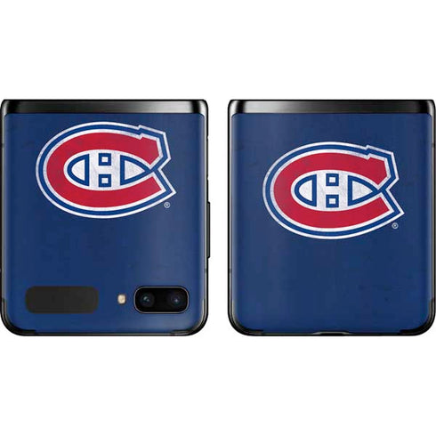 NHL Montreal Canadiens Distressed Galaxy Z Flip Skin