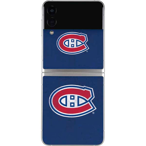 NHL Montreal Canadiens Distressed Galaxy Z Flip3 5G Skin