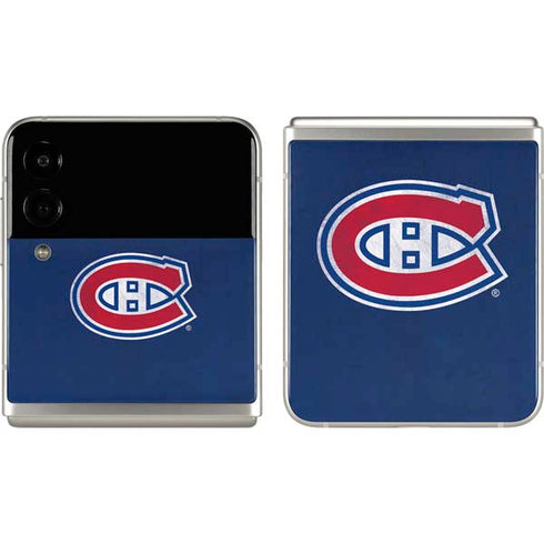 NHL Montreal Canadiens Distressed Galaxy Z Flip3 5G Skin